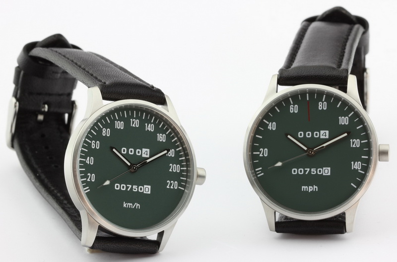 CB 750 Four Speedometer watch kmh and mph versions with green dial